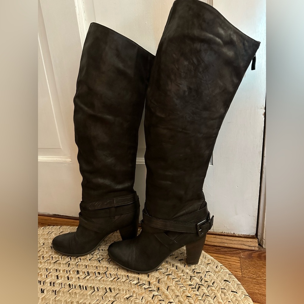 Janet & Janet Tall Cognac Leather Boots